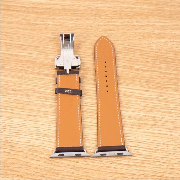 Apple Watch Hermes Hermès 45mm 44mm 42mm Single Tour Deployment Buckle Ébène - Picture 5 of 8